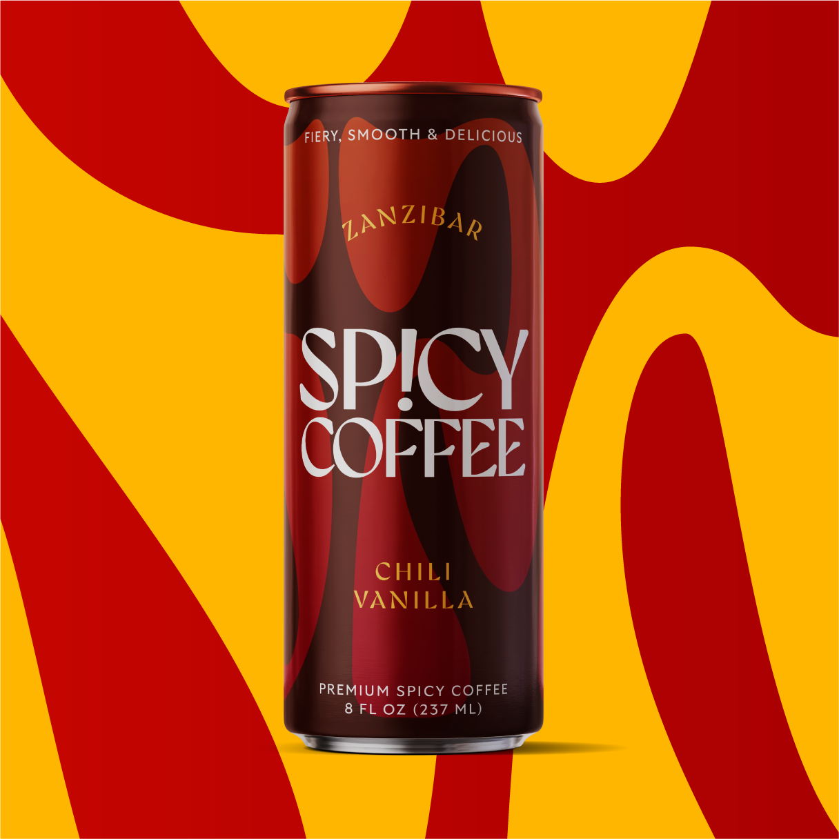 SPICY COFFEE, Zanzibar (Chili & Vanilla), RTD Coffee Latte, 8OZ (12-Pack)