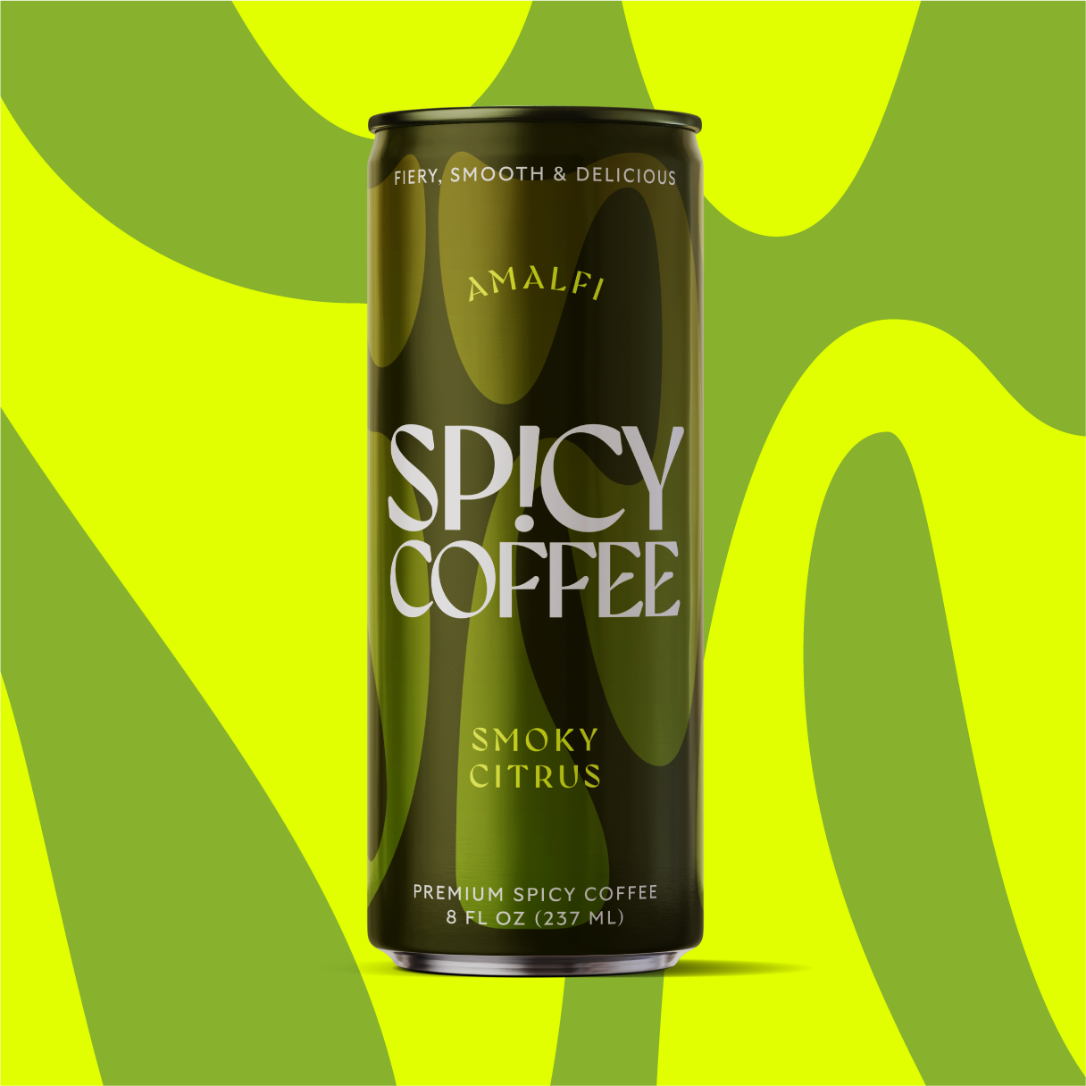 SPICY COFFEE, Amalfi (Citrus, Smoke & Spice), RTD Coffee Latte, 8OZ (12-Pack)