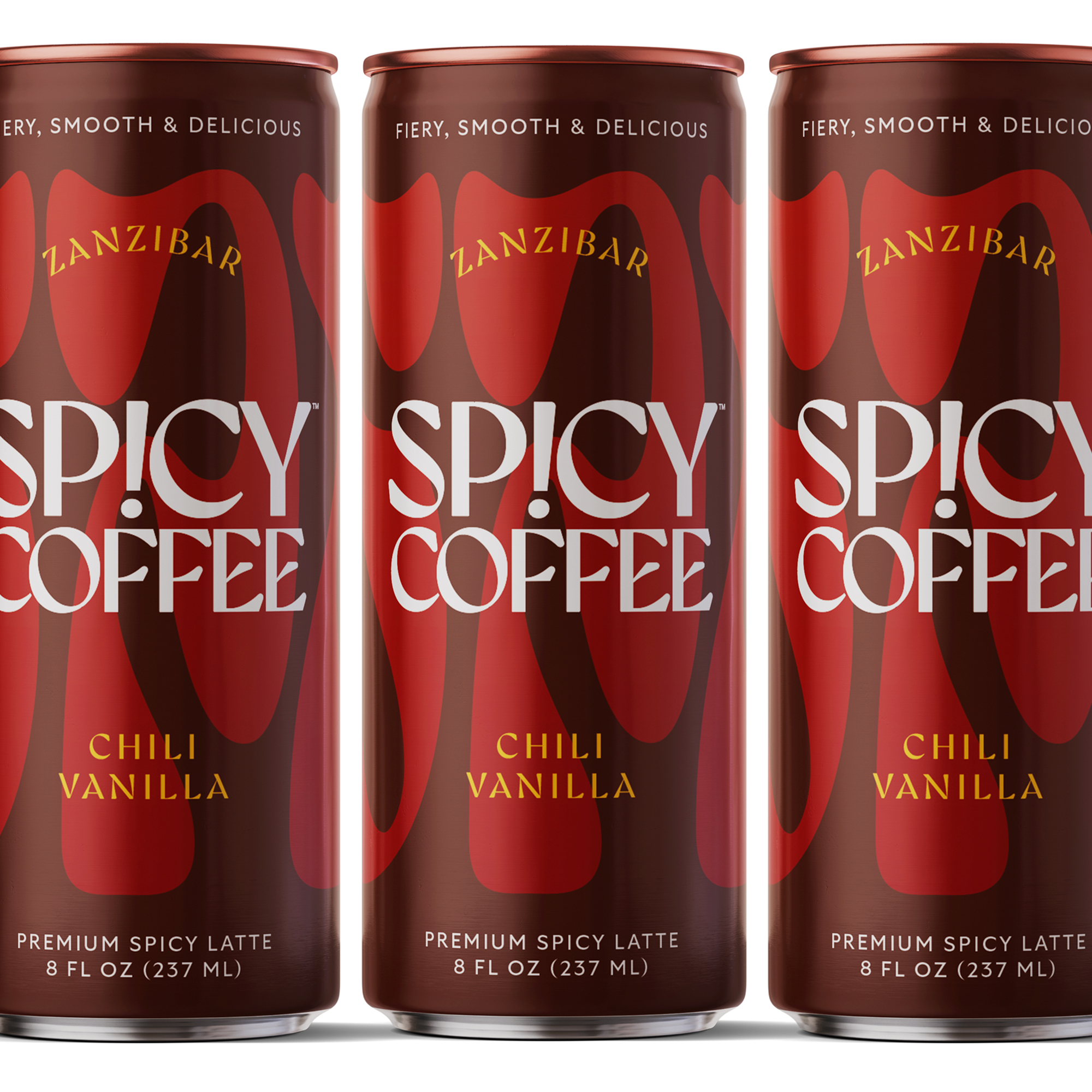 SPICY COFFEE, Zanzibar (Chili & Vanilla), RTD Coffee Latte, 8OZ (12-Pack)