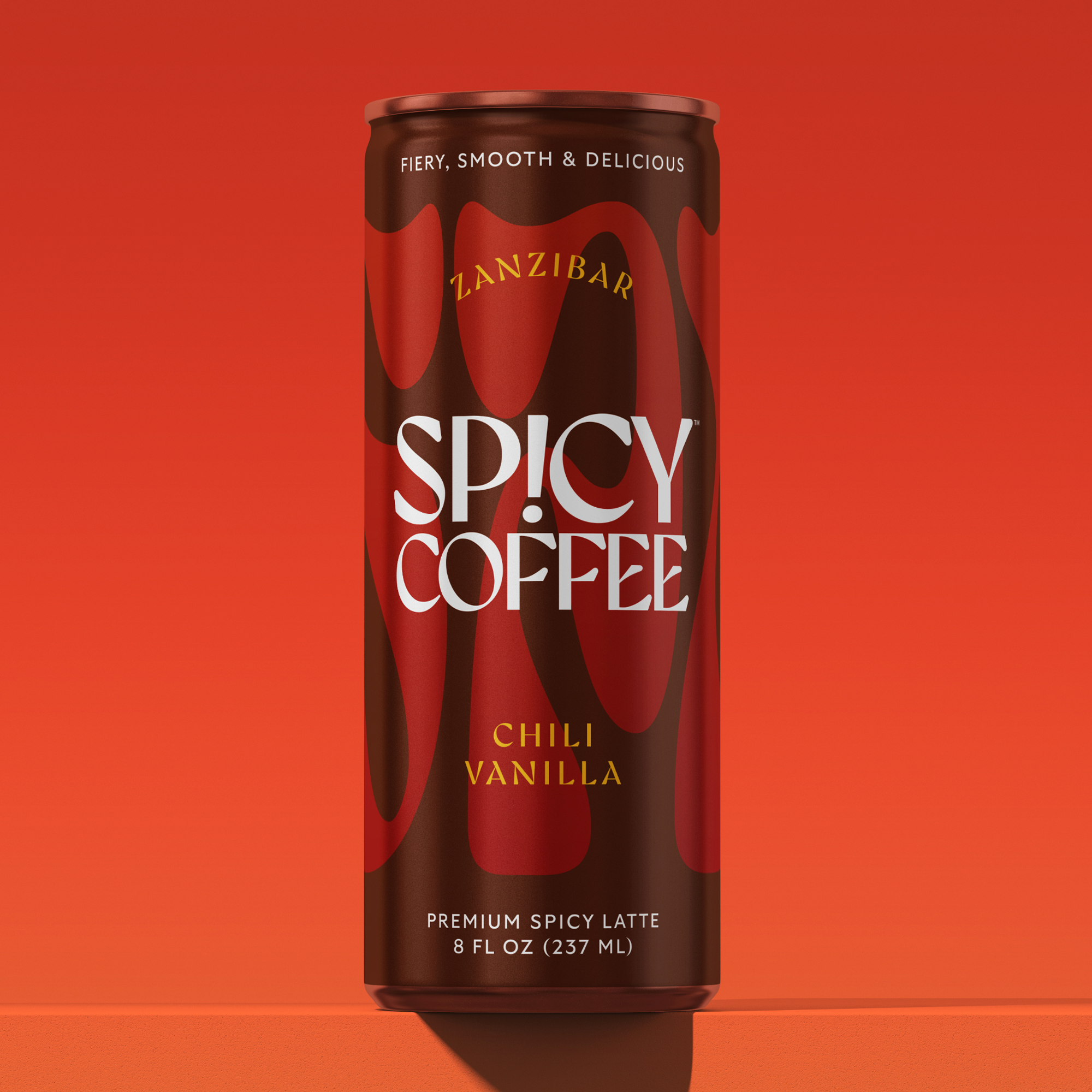 SPICY COFFEE, Zanzibar (Chili & Vanilla), RTD Coffee Latte, 8OZ (12-Pack)